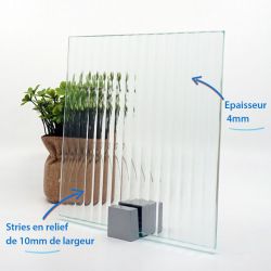 verre securit strié flute